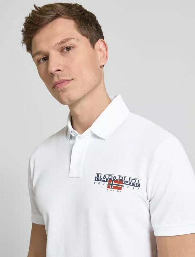 Napapijri Slim fit poloshirt met labelprint model 'AYLMER' - Foto 2