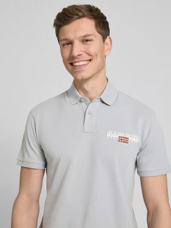 Napapijri Slim fit poloshirt met labelprint model 'AYLMER' - Foto 2
