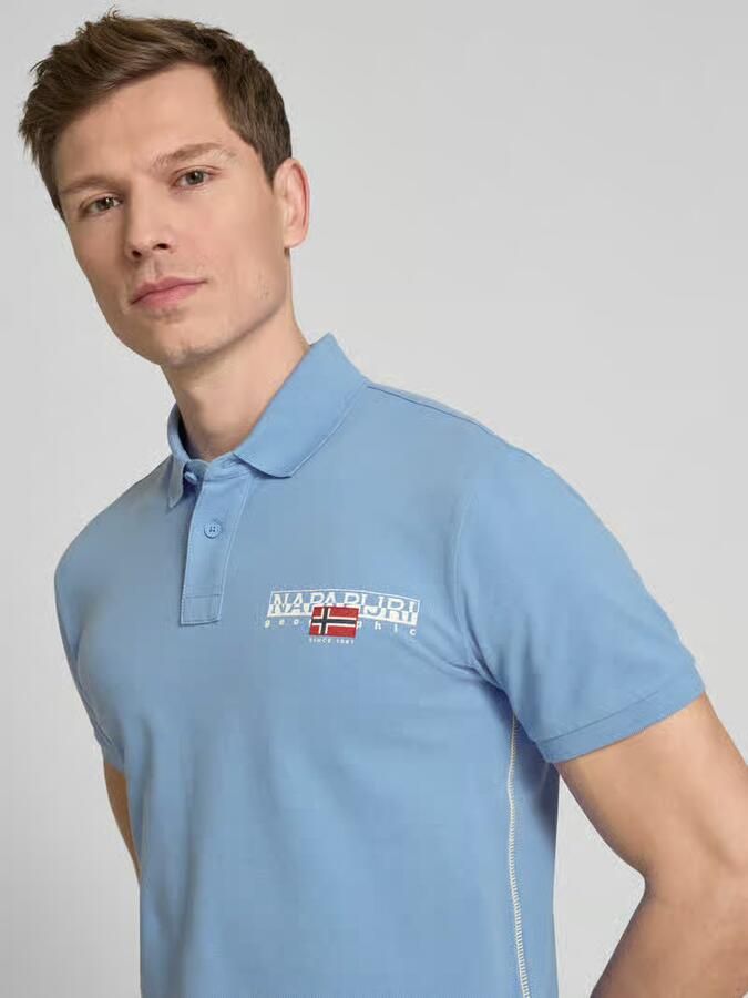 Napapijri Slim fit poloshirt met labelprint model 'AYLMER' - Foto 2