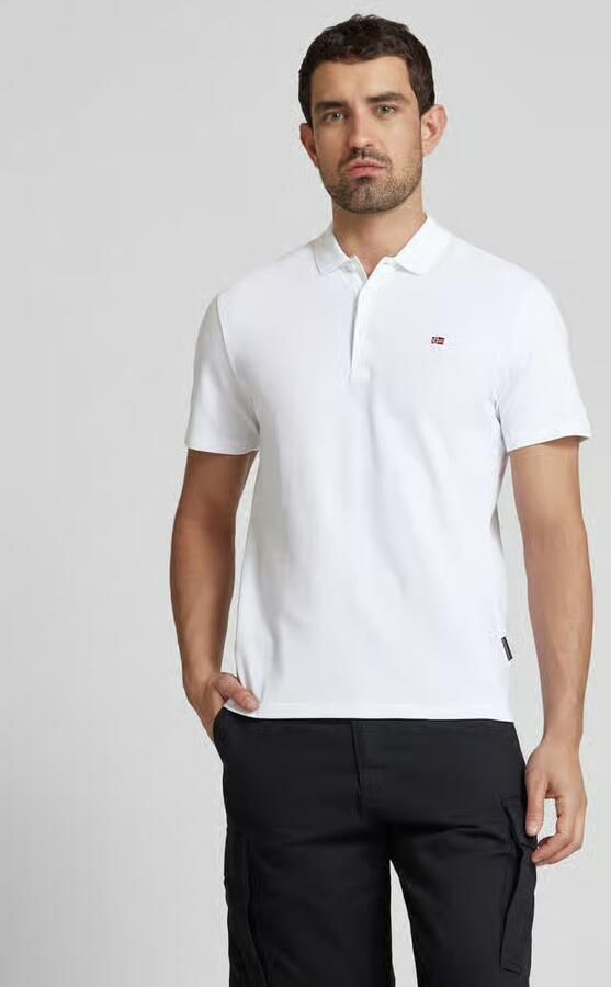 Napapijri Slim fit poloshirt met logostitching model 'EAlIS' - Foto 5
