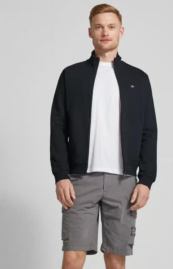 Napapijri Zwarte Sweatshirt met Lange Mouwen en Rits Geborduurd Logo Black Heren - Foto 3