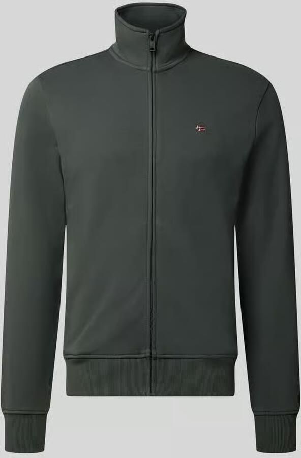 Napapijri Sweatjack met opstaande kraag en labelstitching