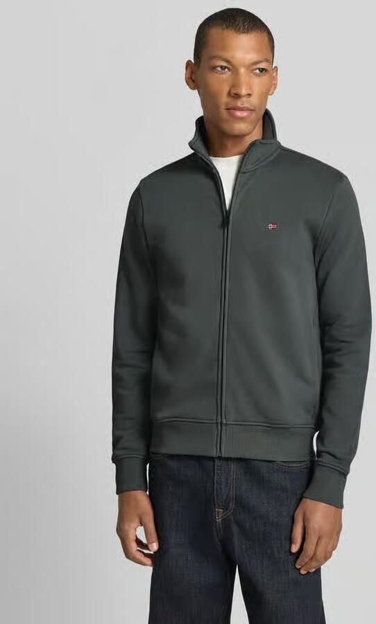 Napapijri Sweatjack met opstaande kraag en labelstitching - Foto 3