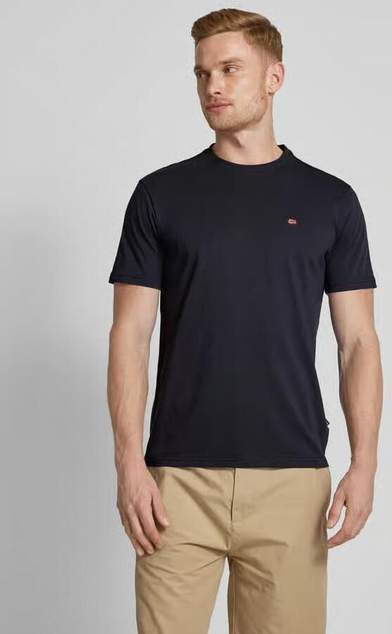 Napapijri Elegant zwart katoenen T-shirt met borduurwerk Black Heren - Foto 6