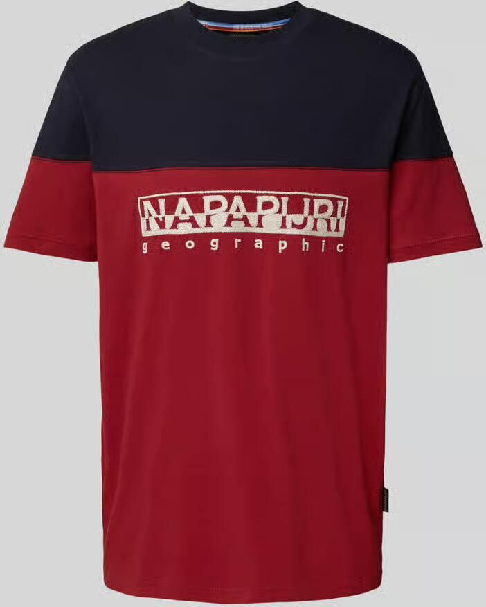 Napapijri T-shirt met labelstitching model 'SATURNIA' - Foto 2