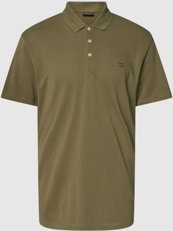 Napapijri Klassieke Groene Polo met Elegante Borduursels Green Heren