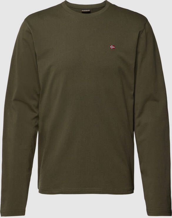 Napapijri Shirt met lange mouwen en logostitching model 'Salis'