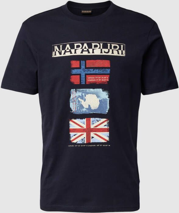 Napapijri Korte mouw T-shirt voor mannen Blauw Heren