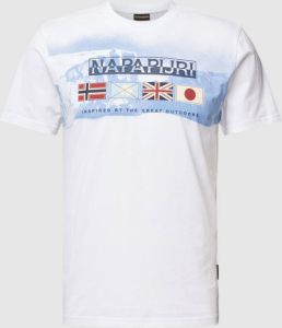 Napapijri Korte mouw T-shirt voor heren Wit Heren