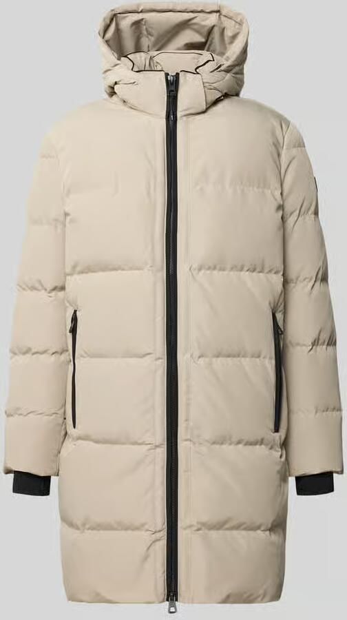 NAUTGÅRD Lange jas met capuchon en labelpatch