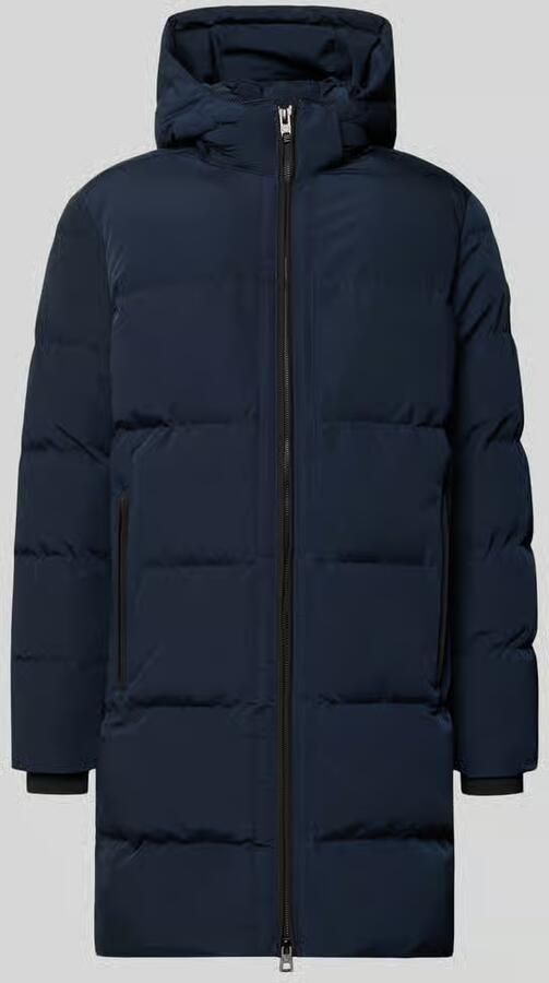 NAUTGÅRD Lange jas met capuchon en labelpatch