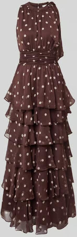 NEO NOIR Dames Jurken Marli Big Dot Dress Bruin - Foto 3