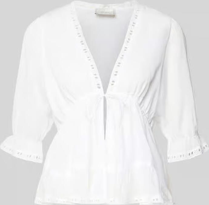 NEO NOIR Blouse met ajourwerk en vetersluiting model 'ADELIA'