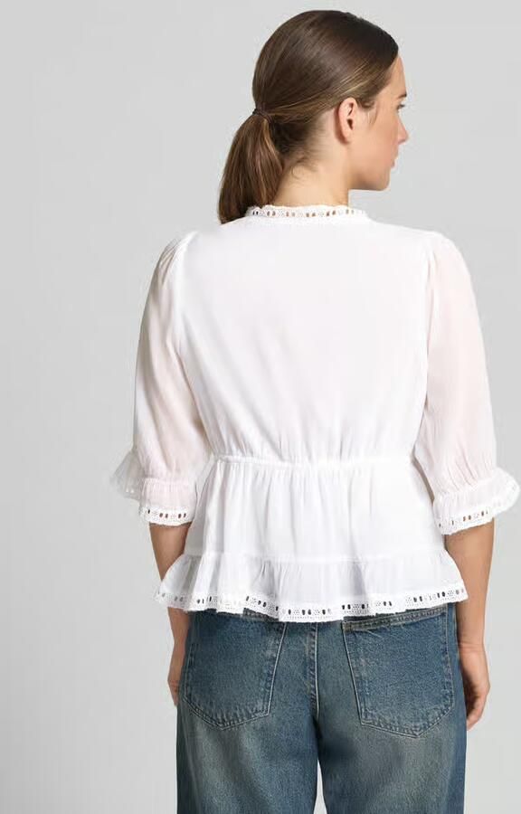 NEO NOIR Blouse met ajourwerk en vetersluiting model 'ADELIA' - Foto 4