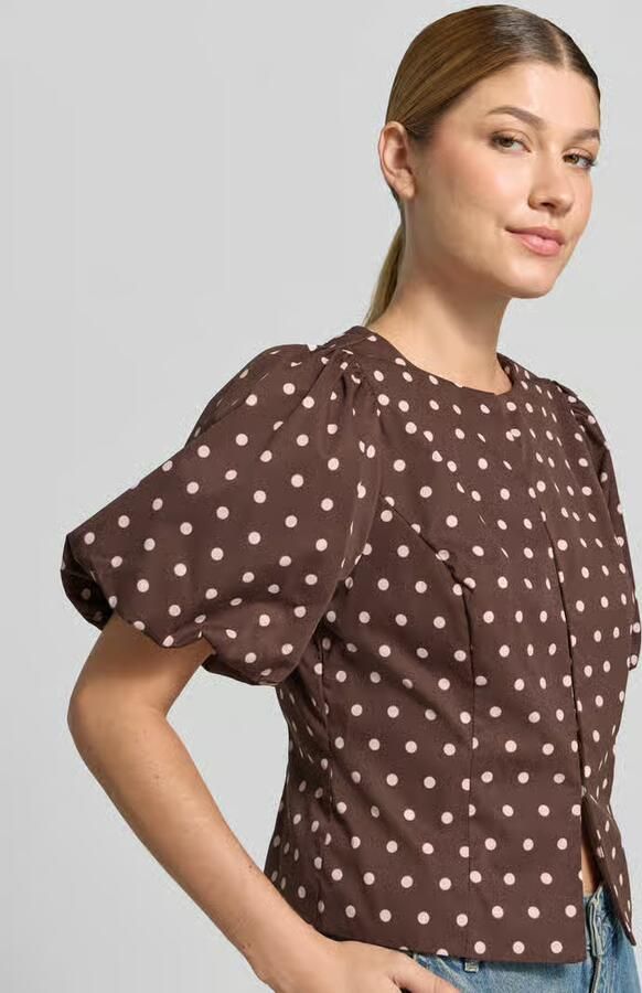 NEO NOIR Blouse met korte mouwen met ballonmouwen model 'ANELA' - Foto 5