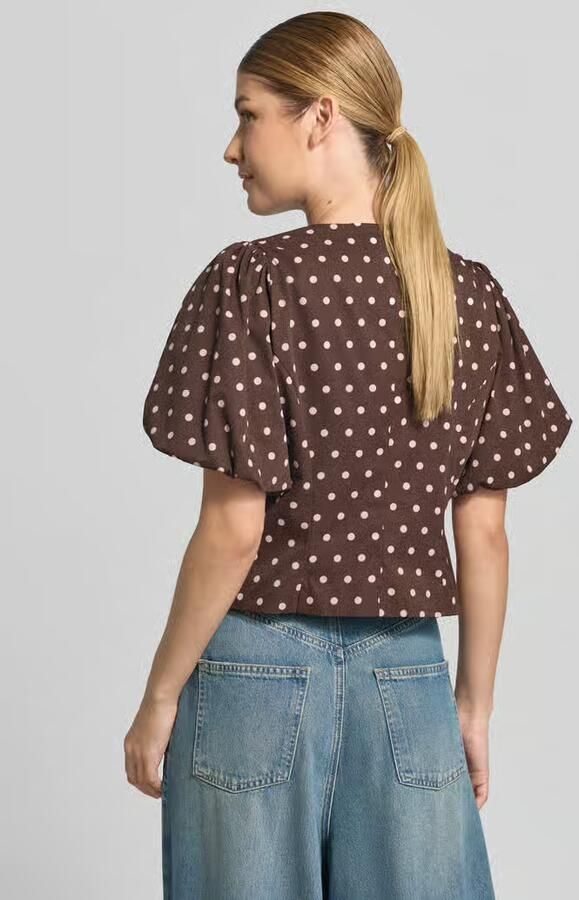 NEO NOIR Blouse met korte mouwen met ballonmouwen model 'ANELA' - Foto 6
