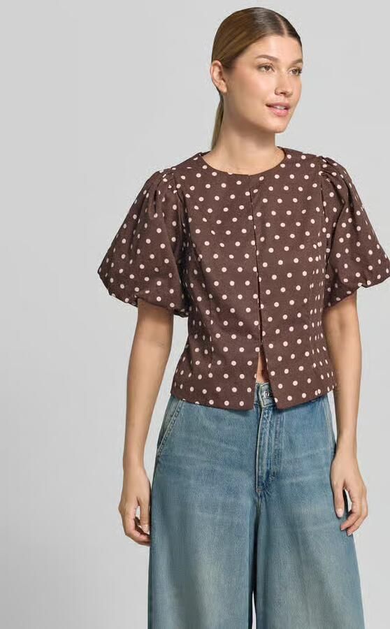 NEO NOIR Blouse met korte mouwen met ballonmouwen model 'ANELA' - Foto 7