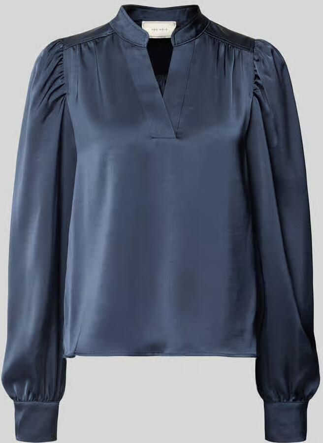 NEO NOIR Dames Blouses Rosslyn Heavy Sateen Blouse Donkerblauw - Foto 5
