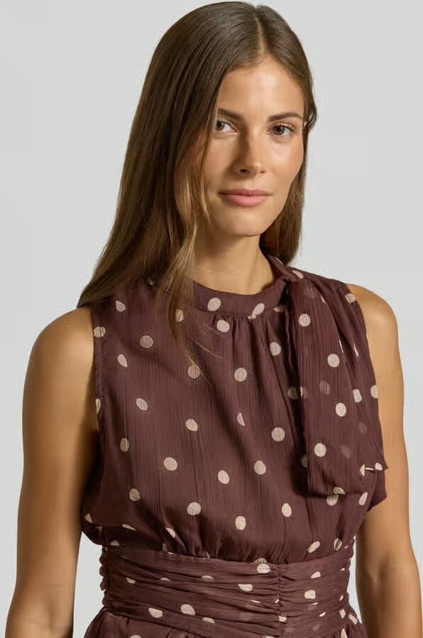 NOTRE-V Dames Tops & T-shirts Ansol Big Dot Top Bruin - Foto 5
