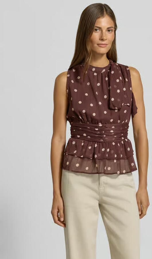 NOTRE-V Dames Tops & T-shirts Ansol Big Dot Top Bruin - Foto 10