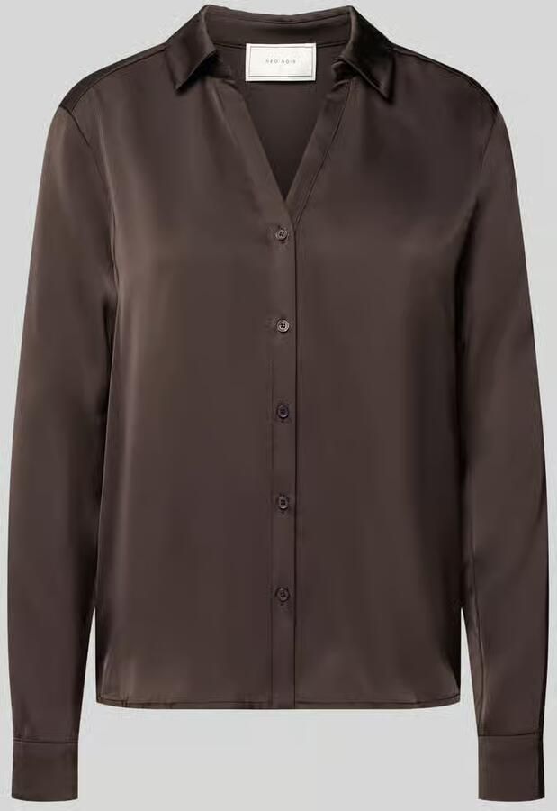 NEO NOIR blouse met v-hals en knoopsluiting