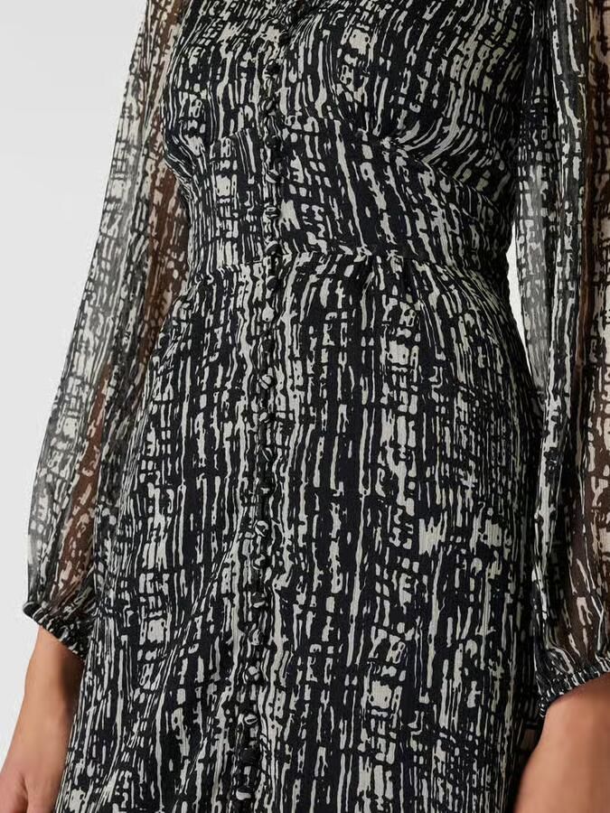 NEO NOIR Blousejurk van chiffon in zwart model 'NIMES'