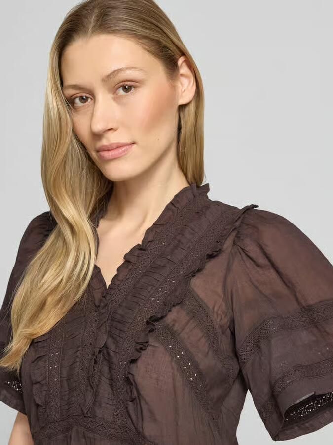 NEO NOIR Regular fit blouse met V-hals model 'Evienne'