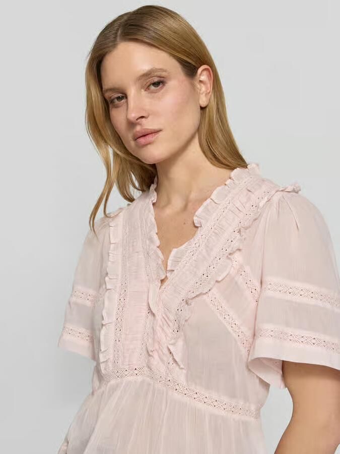 NEO NOIR Regular fit blouse met gehaakt kant model 'Evienne'