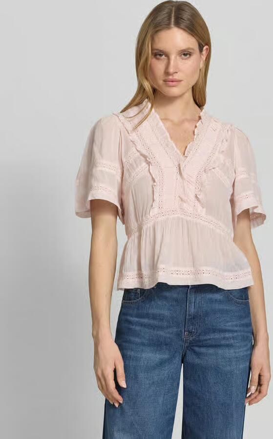 NEO NOIR Regular fit blouse met gehaakt kant model 'Evienne' - Foto 3