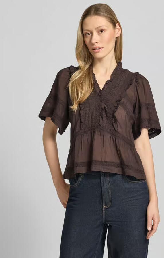 NEO NOIR Regular fit blouse met V-hals model 'Evienne' - Foto 3