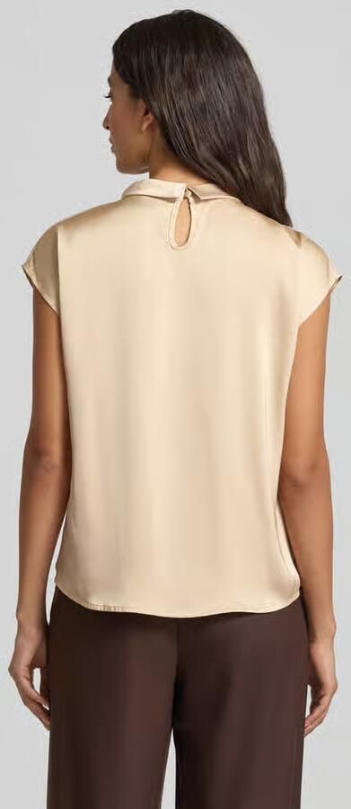 NEO NOIR Dames Blouses Fleur Drapy Satin Blouse Beige - Foto 5