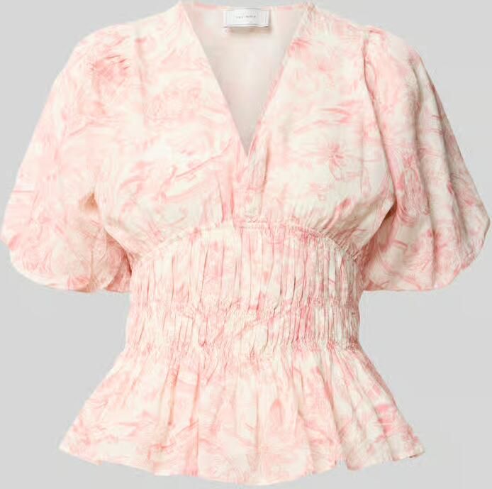 NEO NOIR Blouseshirt met pofmouwen en V-hals model 'Minutti'