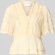 NEO NOIR Blouseshirt met V-hals en ruches model 'Evienne'
