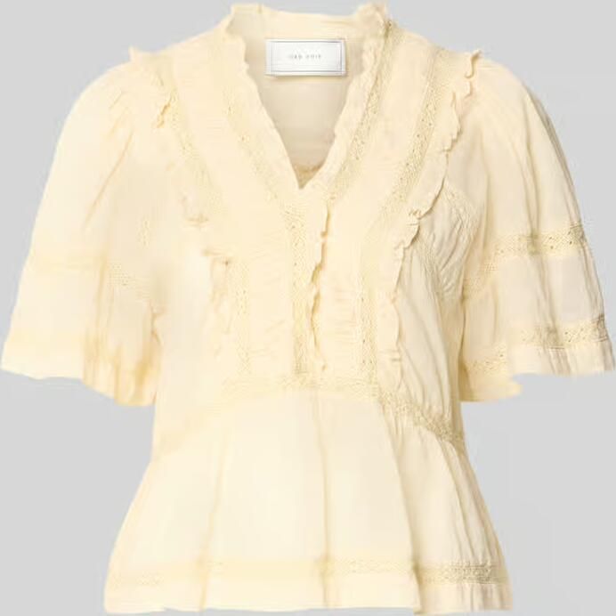 NEO NOIR Blouseshirt met V-hals en ruches model 'Evienne'