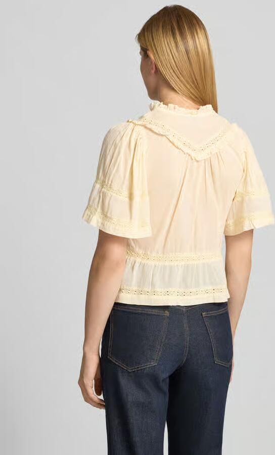 NEO NOIR Blouseshirt met V-hals en ruches model 'Evienne' - Foto 3