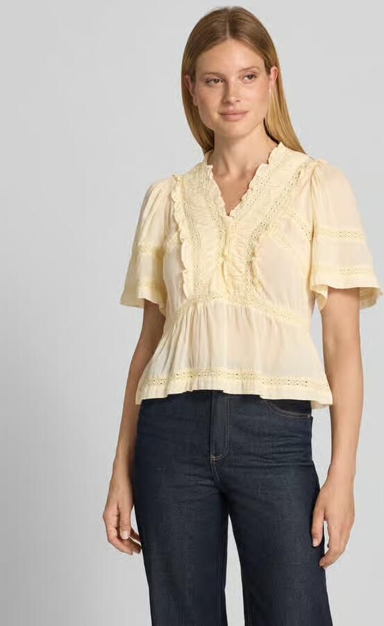 NEO NOIR Blouseshirt met V-hals en ruches model 'Evienne' - Foto 2