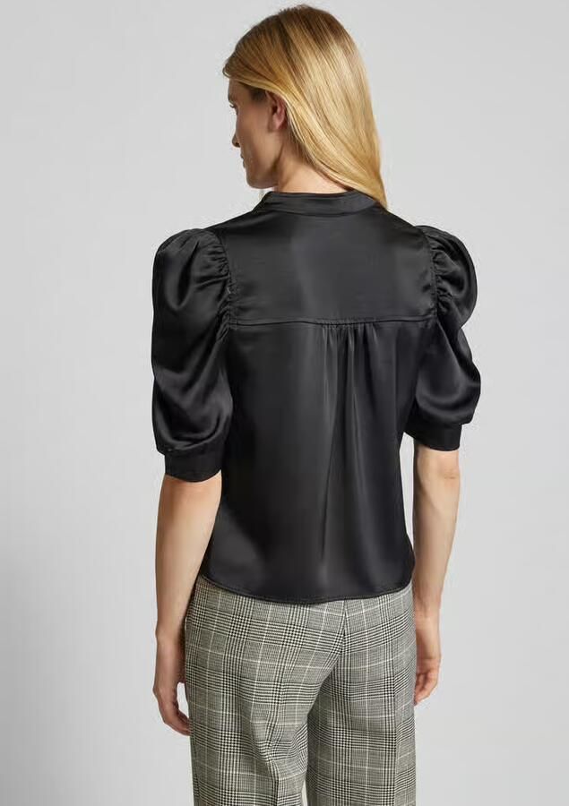 NEO NOIR Dames Blouses Roella Heavy Sateen Blouse Zwart - Foto 5