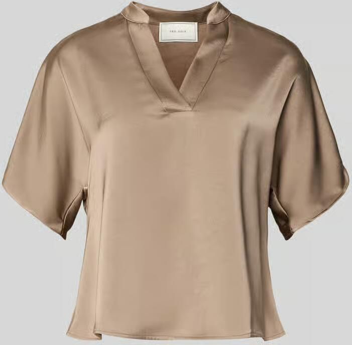 NEO NOIR Blouseshirt van satijn met v-hals model 'Anelle'