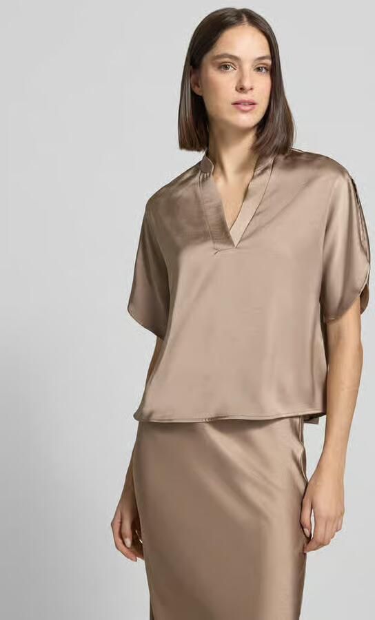 NEO NOIR Blouseshirt van satijn met v-hals model 'Anelle' - Foto 2
