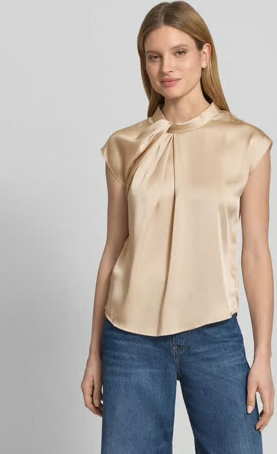 NEO NOIR Dames Blouses Fleur Drapy Satin Blouse Beige - Foto 6