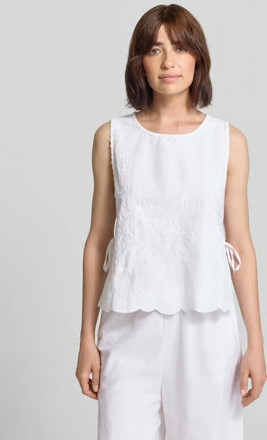 NEO NOIR Blousetop met stitchings en zijwaartse vetersluiting model 'Kaelin' - Foto 4