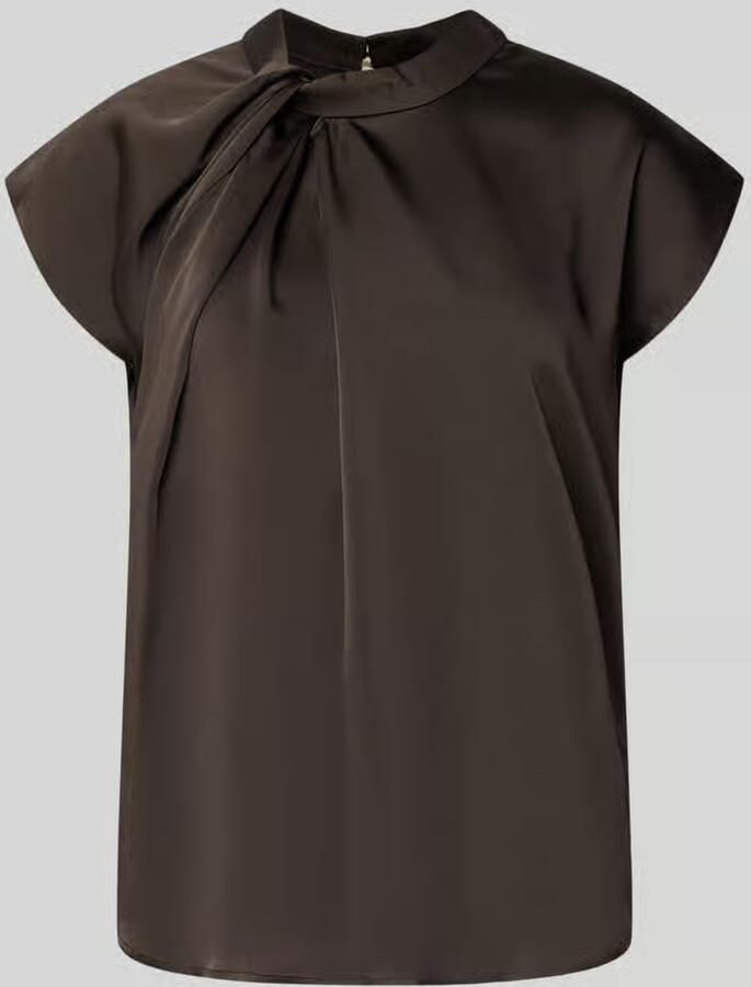 NEO NOIR Blousetop van satijn met knoopdetail model 'Fleur Drapy' - Foto 5