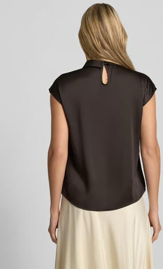 NEO NOIR Blousetop van satijn met knoopdetail model 'Fleur Drapy' - Foto 6