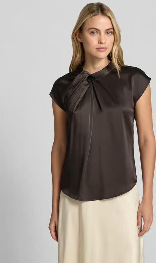 NEO NOIR Blousetop van satijn met knoopdetail model 'Fleur Drapy' - Foto 7