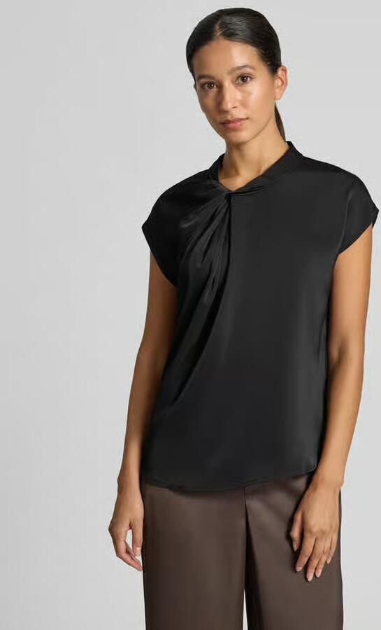 NEO NOIR Blousetop van satijn met knoopdetail model 'Fleur Drapy' - Foto 2