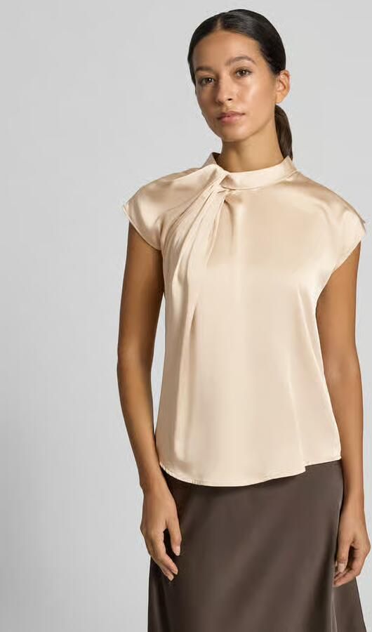 NEO NOIR Blousetop van satijn met knoopdetail model 'Fleur Drapy' - Foto 6