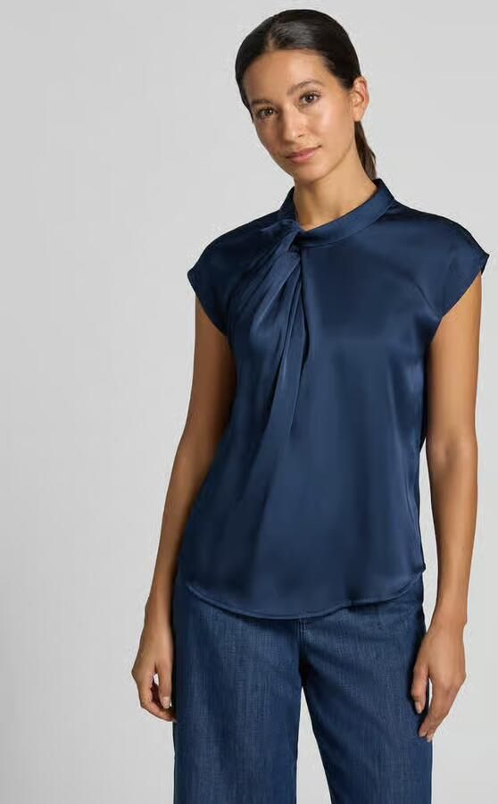 NEO NOIR Blousetop van satijn met knoopdetail model 'Fleur Drapy' - Foto 2