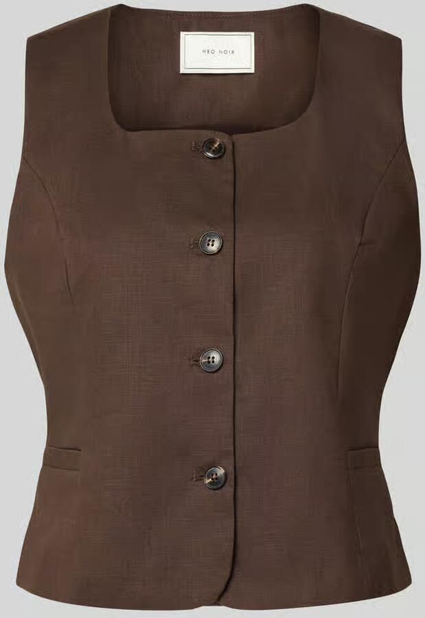 NEO NOIR Bodywarmer van mix van katoen en linnen model 'Yula'