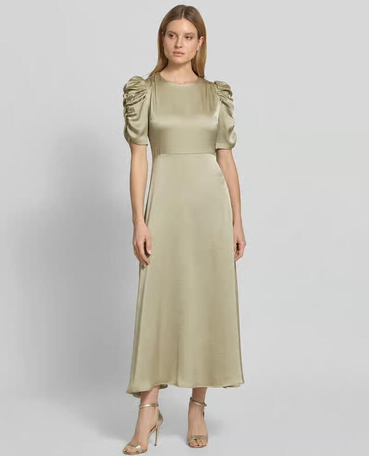 NEO NOIR Cocktailjurk van satijn met pofmouwen model 'Benuti Solid'