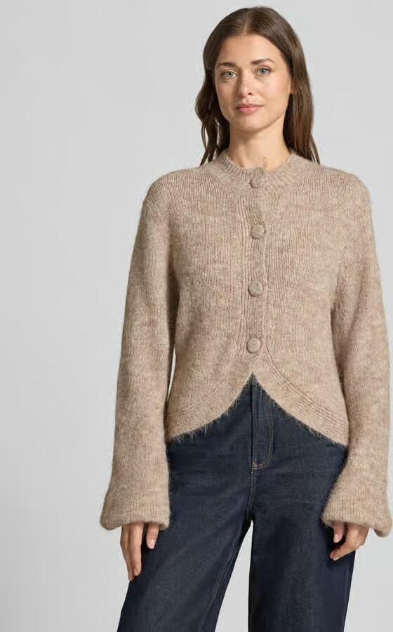 NEO NOIR Dames Truien & Vesten Gio Fluffy Knit Cardigan Beige - Foto 5